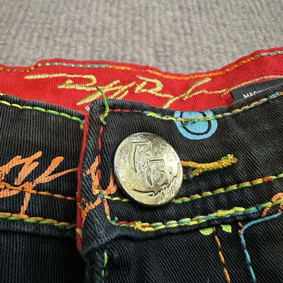 Vintage Ruff Ryders Denim Jeans‎ RR Embroidered Logo Baggy Mens 40-42 Rare - Picture 3 of 11